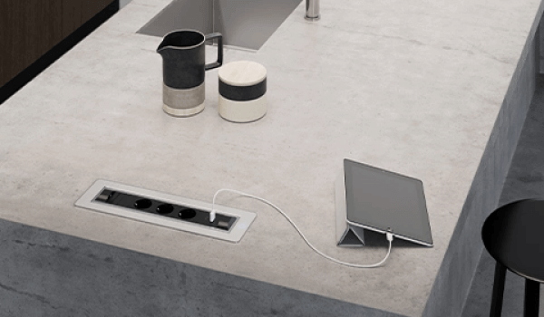 recessed power strip motorized rotation