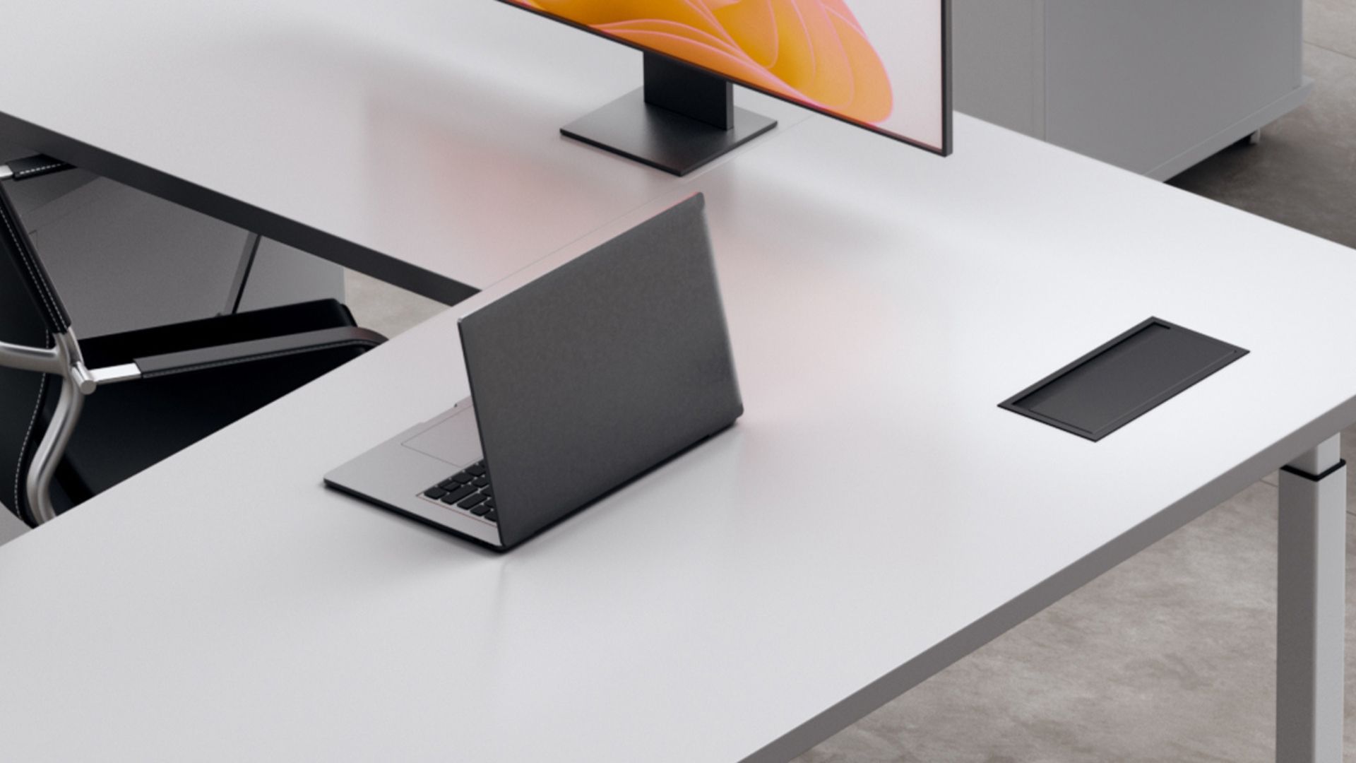PC on tidy desk